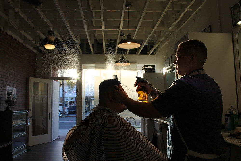 Behind the scissors